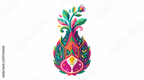 Colorful decorative floral design element.