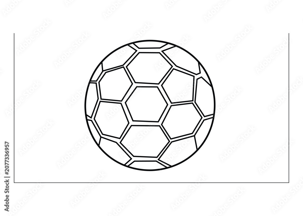 Fototapeta premium A black line drawing of a soccer ball