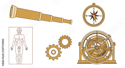 Vintage astronomy navigation tools.