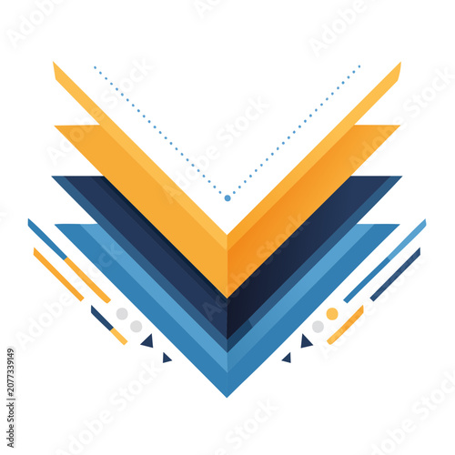 Abstract geometric chevron arrow vector design