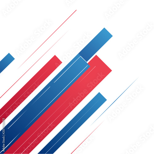 Abstract dynamic red and blue diagonal stripes vector
