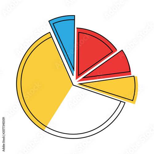 A colorful pie chart divided into five sections