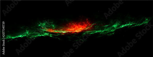Fotografie Cosmic nebula, glowing incandescent celestial clouds, vibrant spectrum light, interstellar dust, starlight illumination