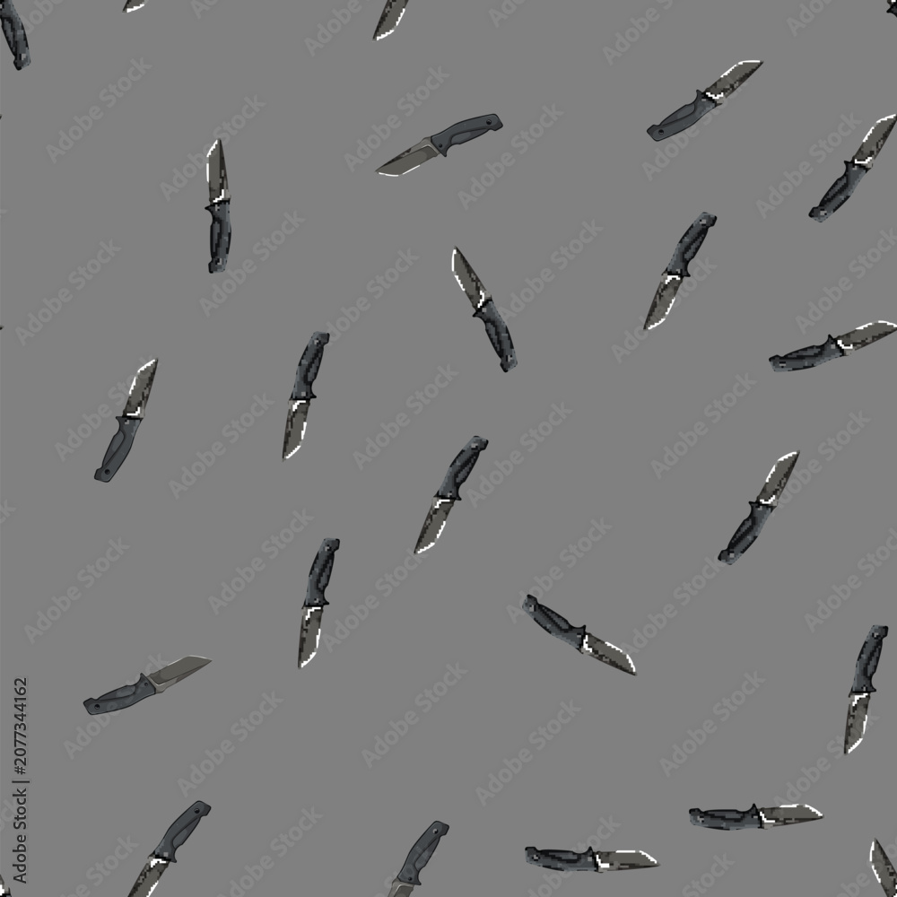 Fototapeta premium seamless pattern sharp military knife cartoon. sharp military knife sign vector