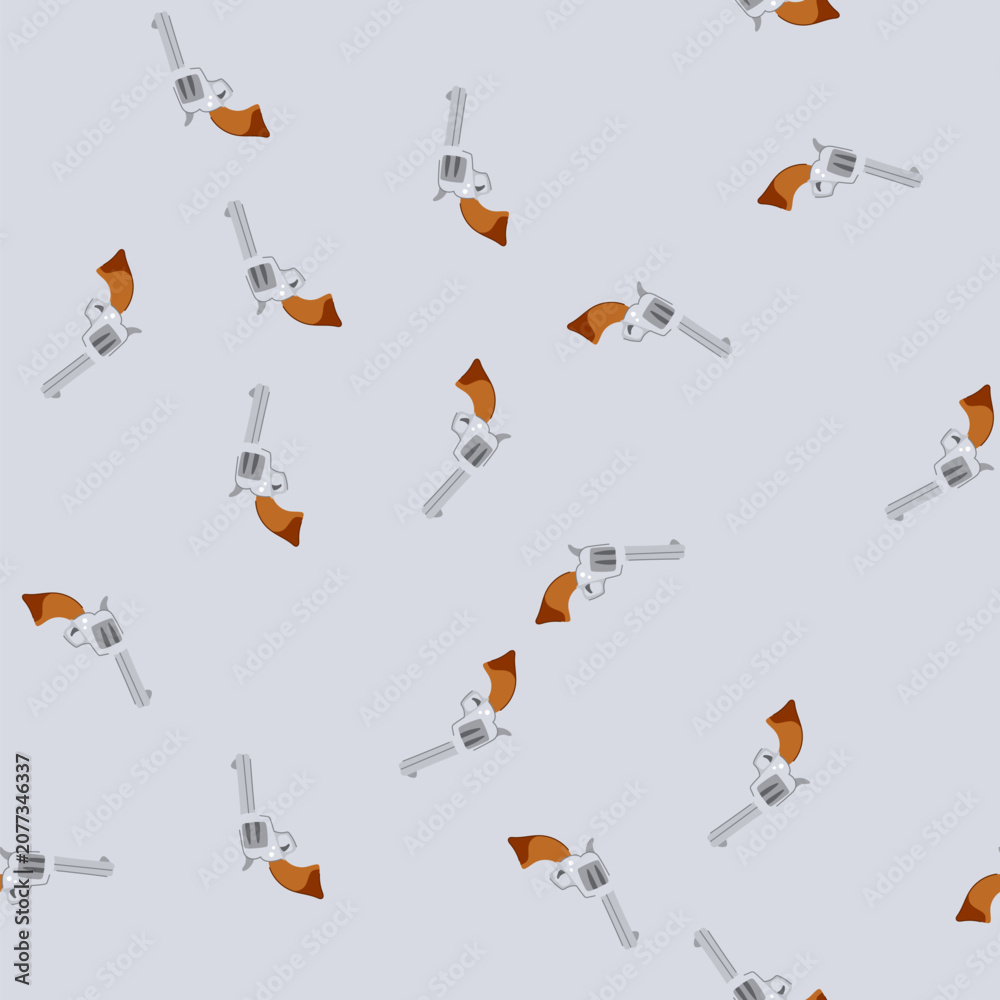Fototapeta premium pattern revolver gun representing concepts of crime, security, law enforcement, western culture, danger, and self defense, presented in a simple, flat design for various applications