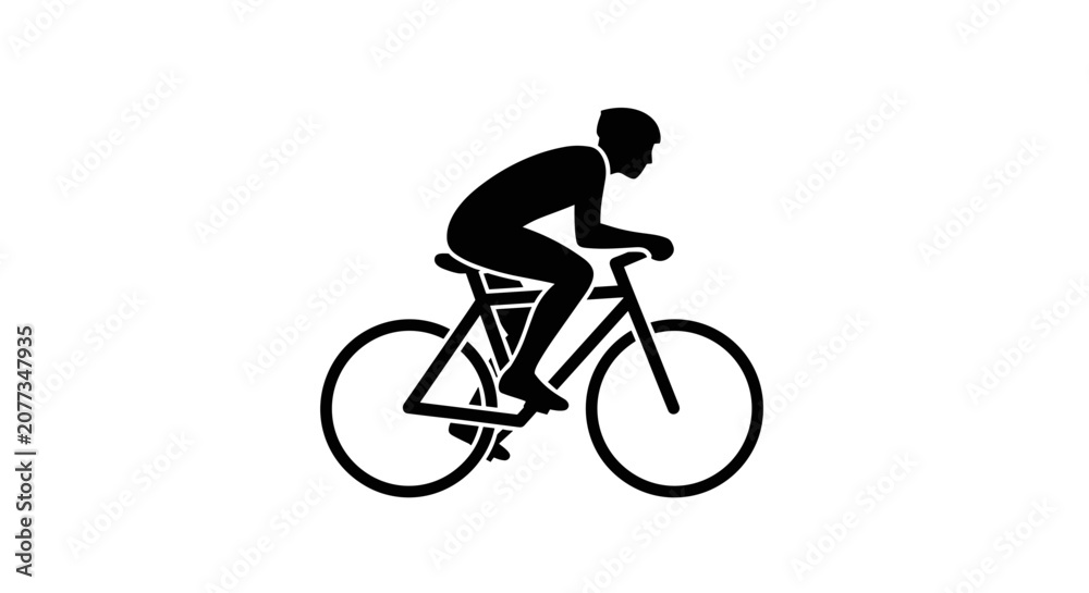 Obraz premium Man Riding a Bicycle Fast 2.