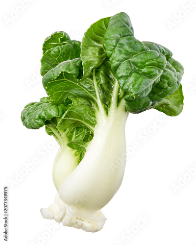 Quadro su tela Fresh white stem bok choy cabbage isolated on transparent background
