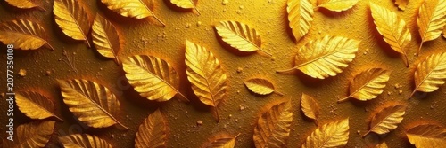 Luxurious golden leaf pattern, dazzling sheen, luxury pattern, leaf