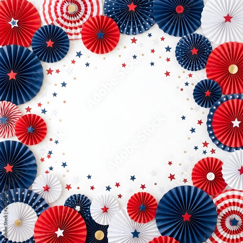 Adobe Stock stars and paper fans create festive background in star lines