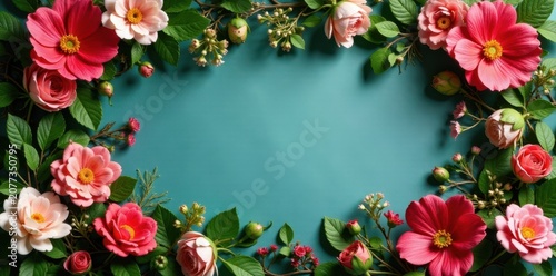 Rustic charm, vibrant blooms, lush greenery Vintage floral wall, faux flowers , background, pastel