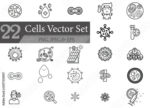 Muscle Cell Icons Set for Education