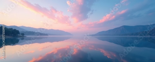 Still lake reflecting sky, upper third horizon, minimalist landscape, tranquil, lake, nature