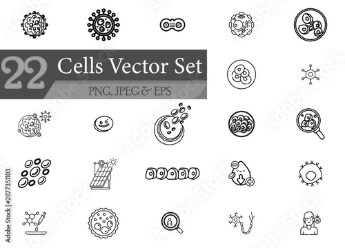 Cuadro en lienzo Immune Cell Icons Collection
