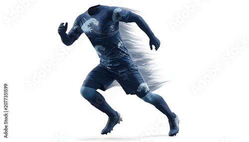 Man Running Fast in Motion Blur.