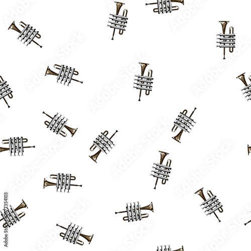 Photography pattern instrument trumpet cartoon