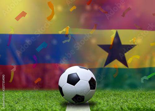 Football Cup competition between the national Colombia and national Ghana.