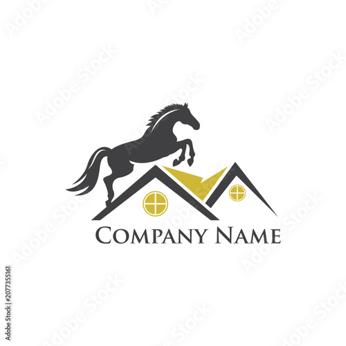 Horse House Logo, Stable horse housing, Real State, Icon, Horse head