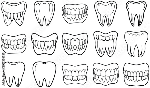 Foto Dental Teeth Icons Symbols Logos.