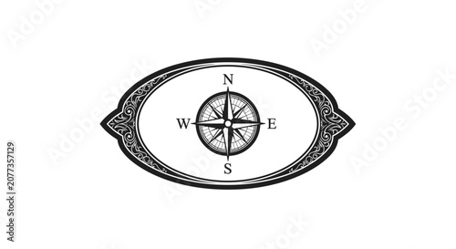 Vintage compass navigation symbol 1.