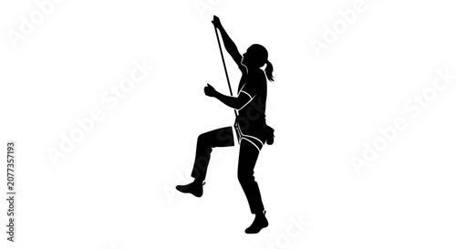 Woman doing bungee jumping sport.