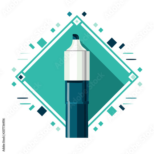 Flat design highlighter pen vector illustration