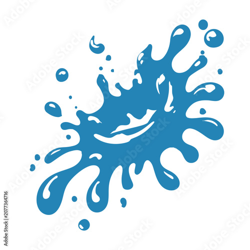 Blue water splash vector illustration