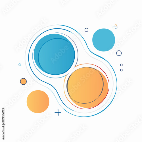 Abstract Interconnected Circles and Bubbles