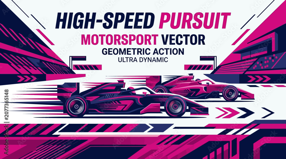 Obraz premium High Speed Motorsport Vector Art Racing Graphic Speedway