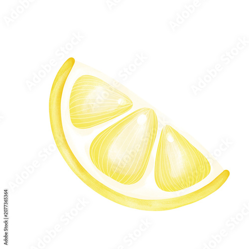 Illustration of a Yellow Lemon Slice
