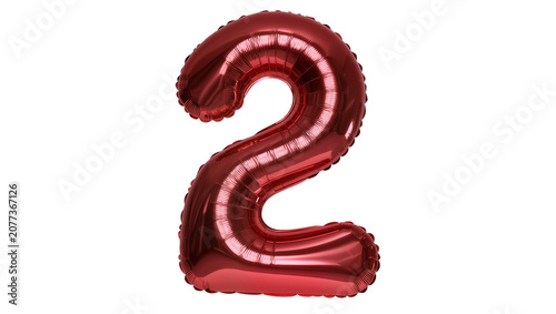 Fotografia Shiny red number 2 balloon