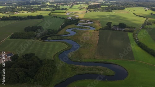 Aerial View of the Berkel River in the Netherlands