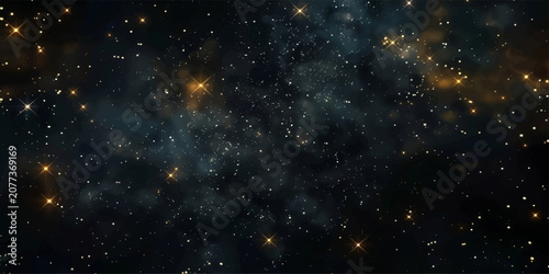 Foto Abstract Starry Night Sky with Bright Stars and Nebula in Deep Space Universe Ba