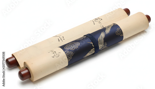 Torah Scroll Jewish Religious Artifact.
