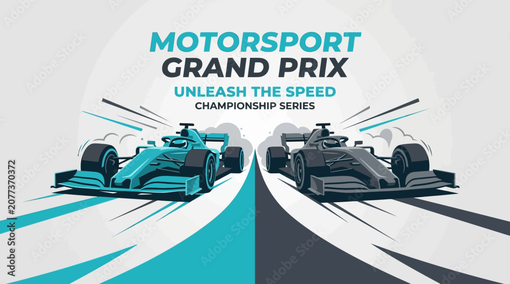 Obraz premium Formula 1 Racing Cars Unleash Speed Championship Series Modern Art Illustration