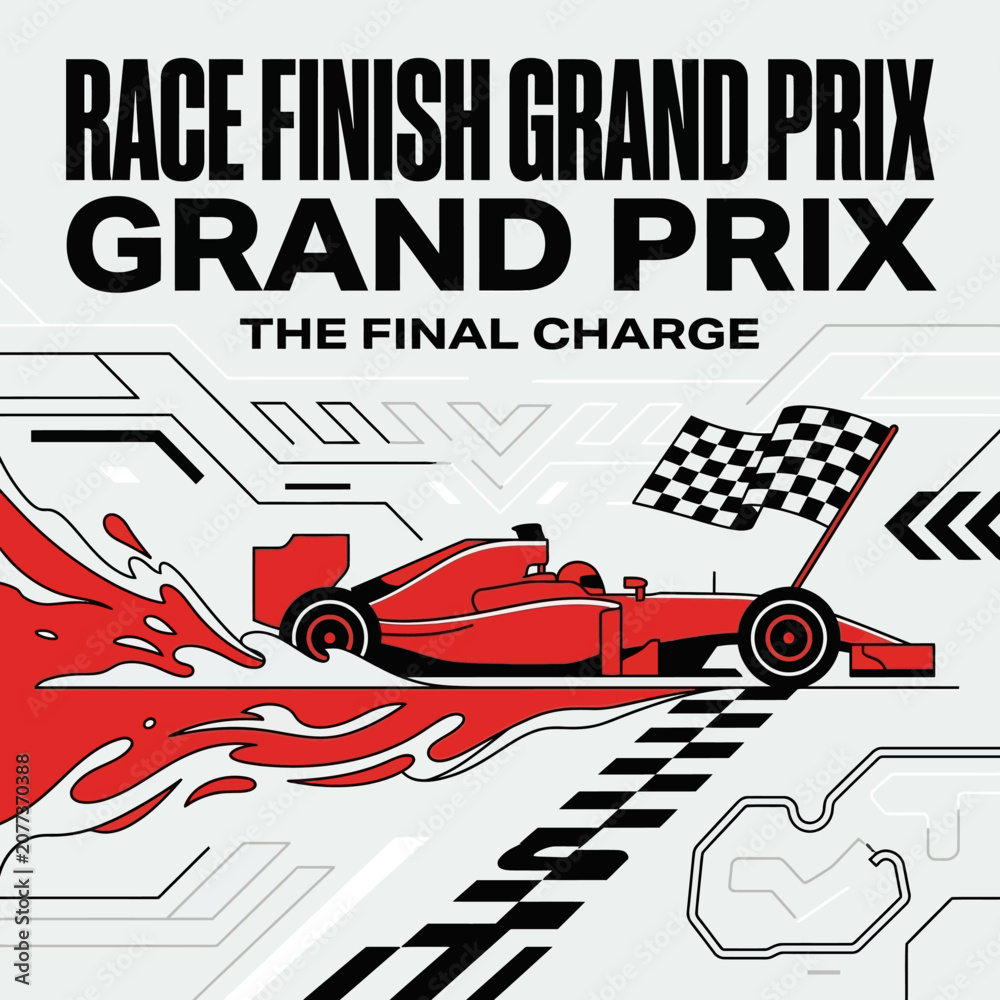 Obraz premium Formula One Grand Prix Race Finish The Final Charge Excitement