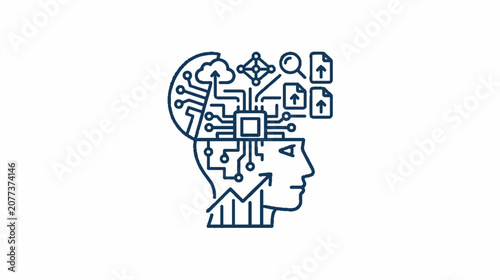 Cloud Computing and Artificial Intelligence Dotted Icons