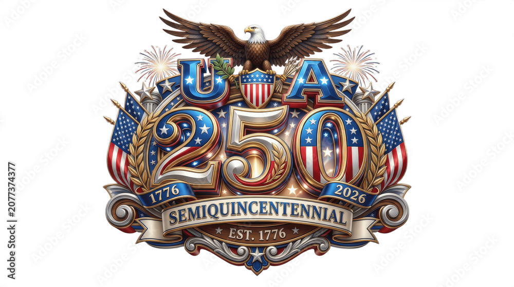 Fototapeta premium USA 250 Years Anniversary Celebration Design