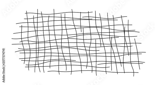 Canvastavla Geometric grid pattern, abstract lines, black scribbles, chaotic mesh, sketchy t