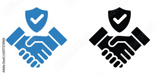 Cuadro en lienzo Trust icon set illustration, generic security verification reliability and customer assurance symbols for professional branding