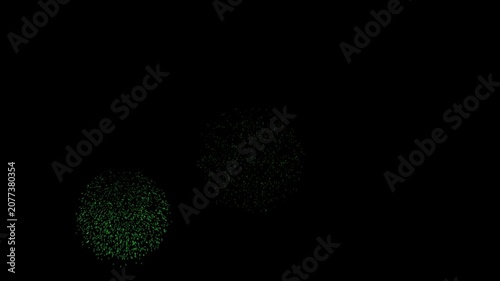 Abstract glowing particles in dark space, digital art, motion graphics