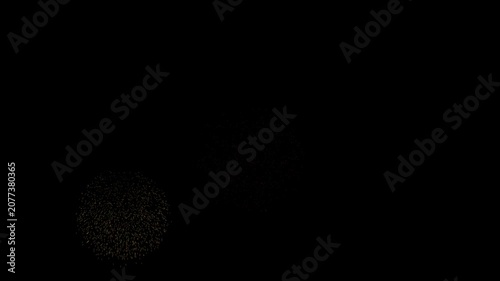 Exploding Fireworks in Night Sky, Festive Celebration Display