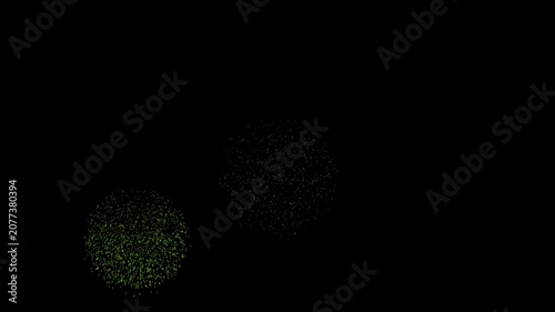 Abstract glowing particles in dark space, digital art, science concept