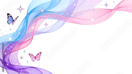 Butterflies and flowing ribbons