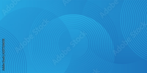Abstract Blue Geometric Background with Concentric Circles and Gradients