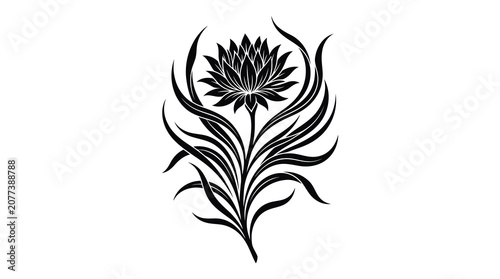 Black floral tattoo design