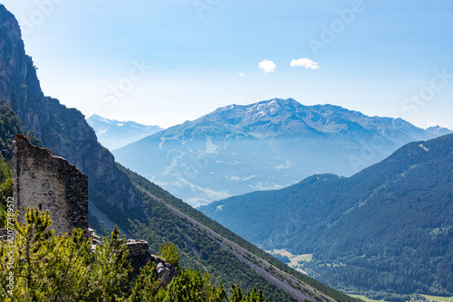 Old tower of Fraele in the alps of Valtellina