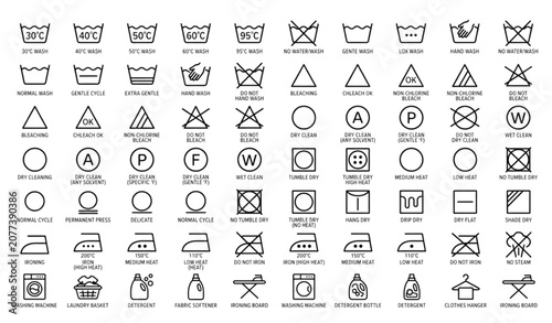 Fotografie Laundry care symbols and meanings
