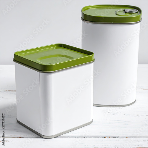 Modern Food Storage Containers with Green Lids for Kitchen Organization