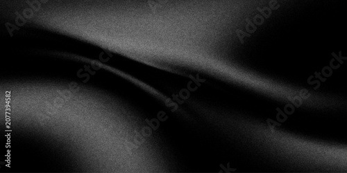Foto Abstract Black Satin Silk Fabric Background with Smooth Flowing Waves Dark Luxur