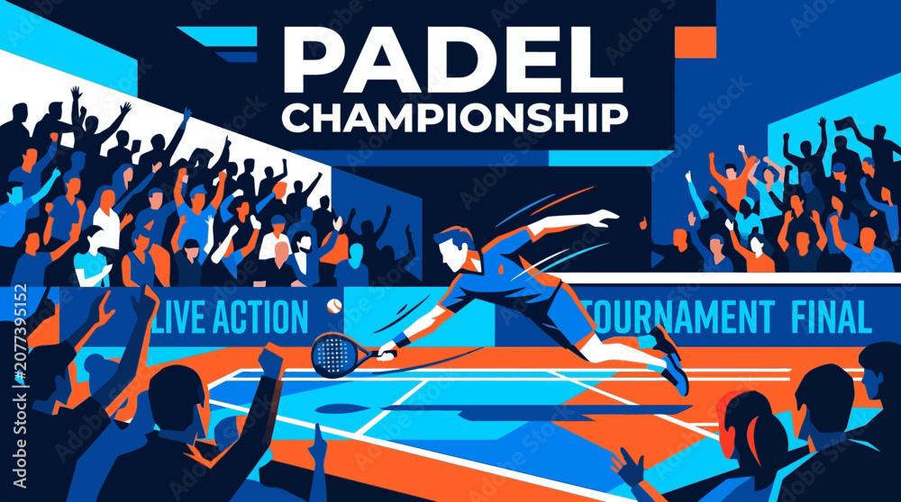 Obraz premium Exciting Padel Championship Tournament Final Live Action Sport Vibrant